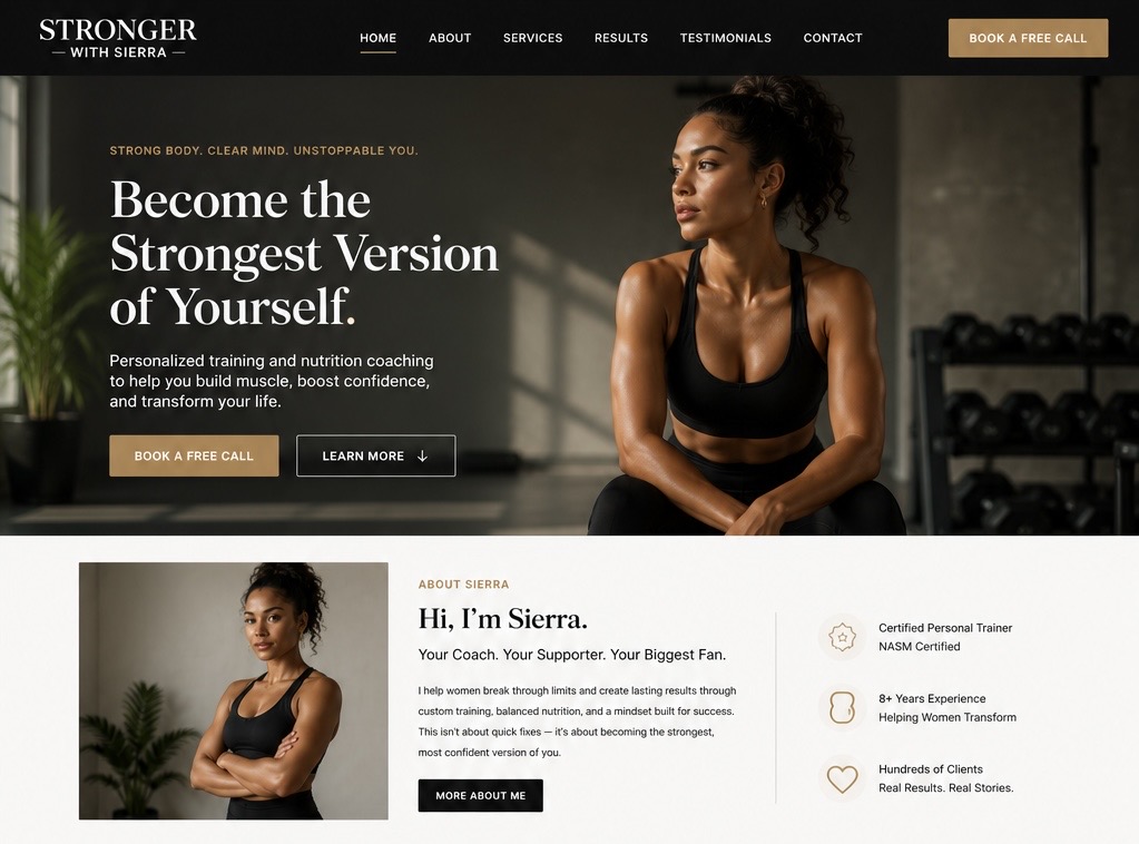 Coach Booking Funnel website design by Blossomed Studios